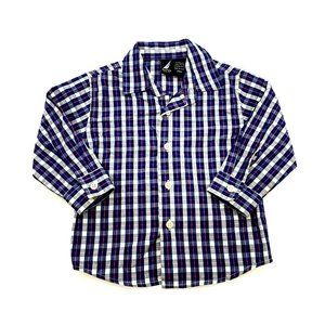 Nautica Boys 24M Long Sleeve Dress Shirt Orange Blue (Broncos) Play Daycare